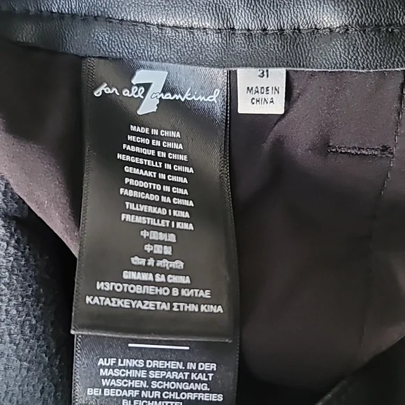 7 For All Mankind Faux Leather Straight Leg Pants, Size 31, Color Black - Picture 10 of 12